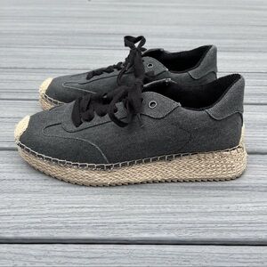 Jennifer Lopez Black and Tan Espadrille Sneakers